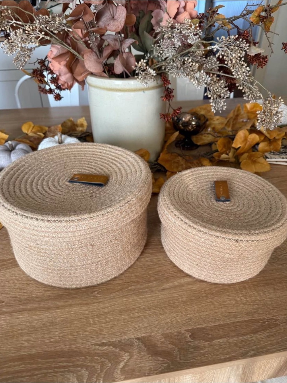 Neutral Woven Storage Boxes - Set of 2